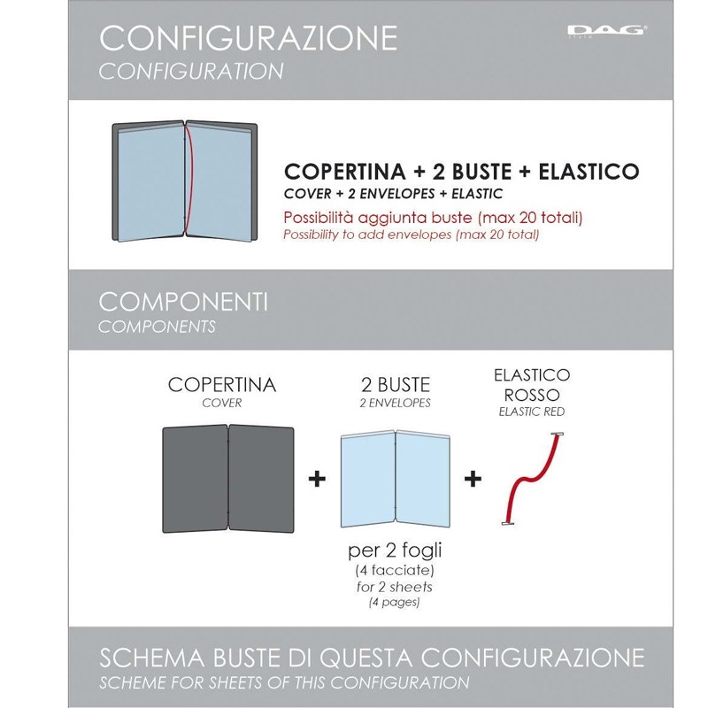 Porta menu juta grigio A4 slim Dag Style  in Portamenu ristorante