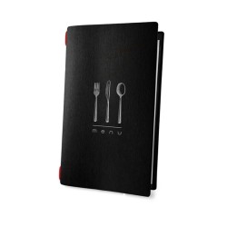 Porta menu in fibra di cellulosa nero A4 slim | Menù | Rausa srl