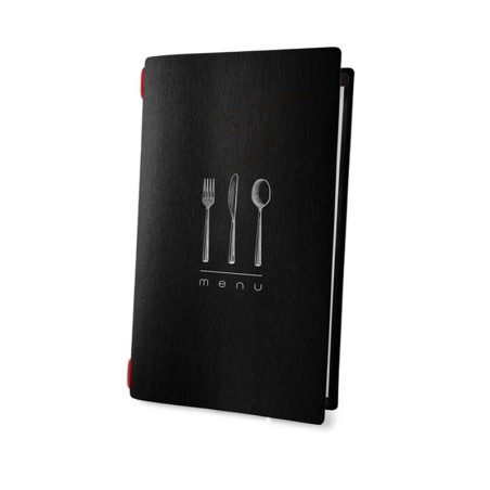 Porta menu in fibra di cellulosa nero A4 slim | Menù | Rausa srl