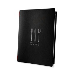 Porta menu in fibra di cellulosa nero A4 | Menù e lavagne | Rausa