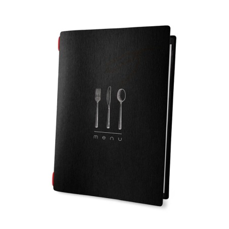 Porta menu in fibra di cellulosa nero A4 | Menù e lavagne | Rausa