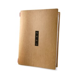 Porta menu in fibra di cellulosa marrone chiaro A4 | Rausa srl