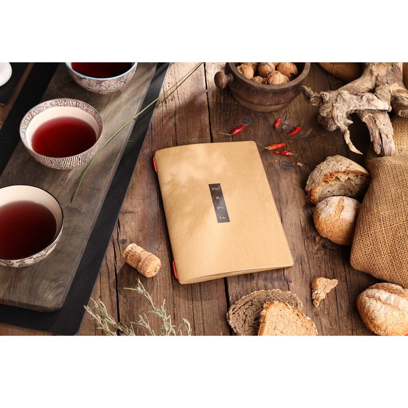 Porta menu in fibra di cellulosa marrone chiaro golfo Dag Style  in Tavola