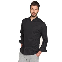 Giacca cuoco nera | Bottoni a scomparsa | Rausa Srl