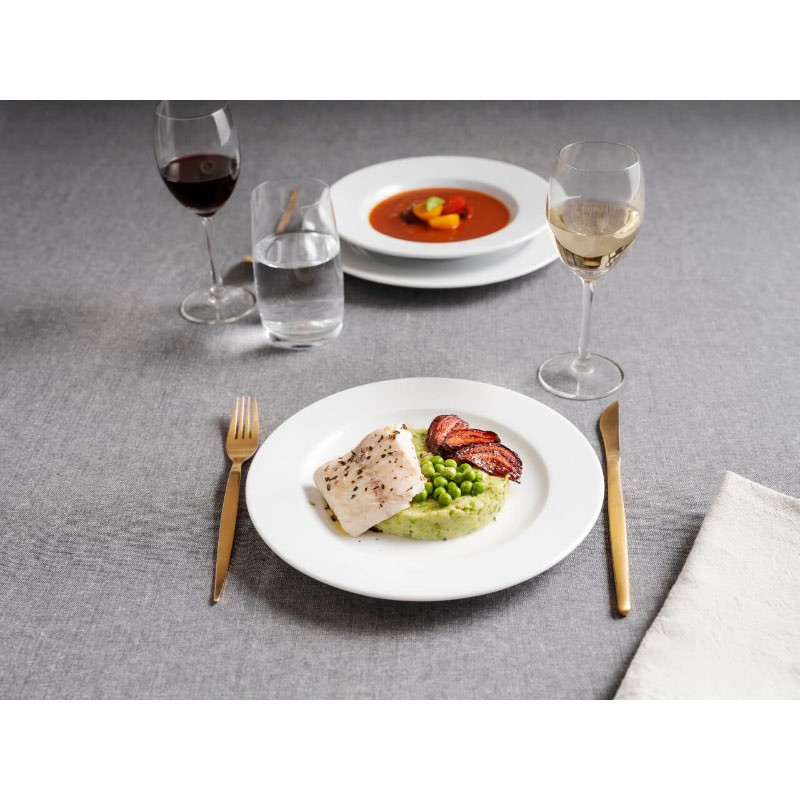 Piatto fondo bianco oxford in porcellana cm 23 Rausa srl  in Linee