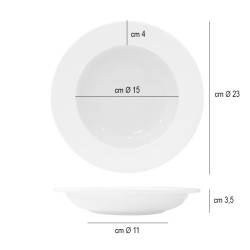 Piatto fondo bianco oxford in porcellana cm 23 Rausa srl  in Linee