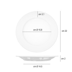 Piatto dessert bianco oxford in porcellana cm 22 Rausa srl  in Linee