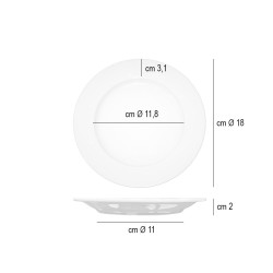 Piatto pane bianco oxford in porcellana cm 18 Rausa srl  in Linee