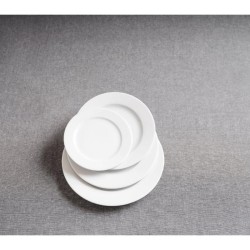 Piatto piano bianco oxford in porcellana cm 24 Rausa srl  in Linee