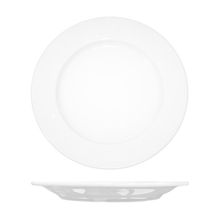 Piatto piano bianco oxford in porcellana cm 27 | Piatti da ristorante