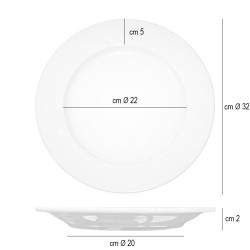Piatto piano bianco oxford in porcellana cm 32 Rausa srl  in Linee