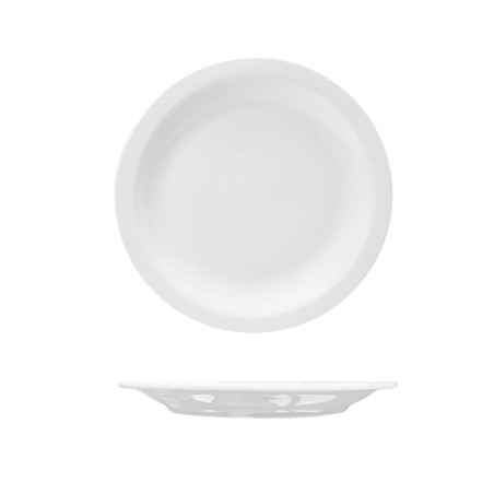 Piatto piano bianco madrid in porcellana cm 21 | Piatti da ristorante