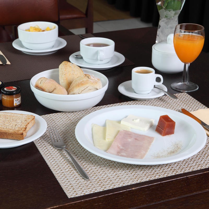 Piatto piano bianco madrid in porcellana cm 21 Rausa srl  in Linee