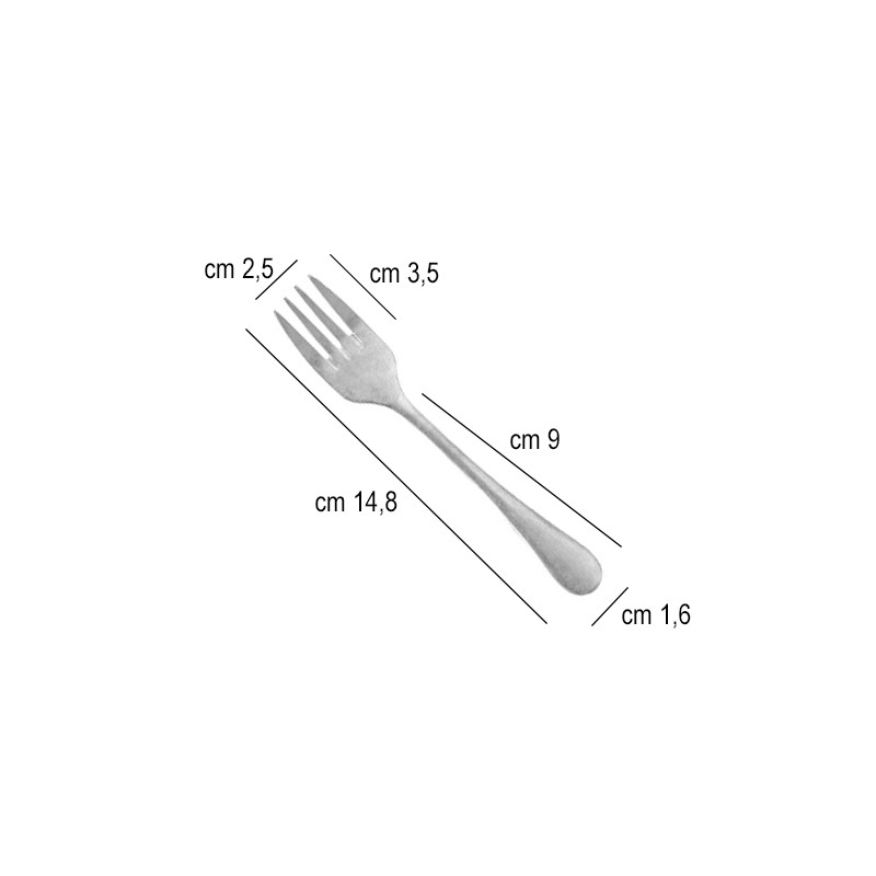 Forchettina dolce acciaio vintage retro   in Linee