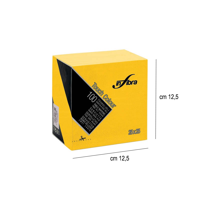 Tovaglioli di carta 25x25 giallo   in Tovaglioli monouso