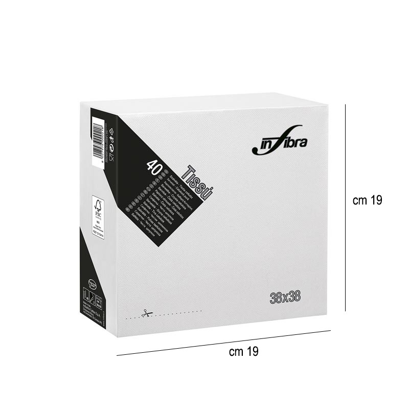 Tovaglioli di carta 38x38 bianco   in Tovaglioli monouso