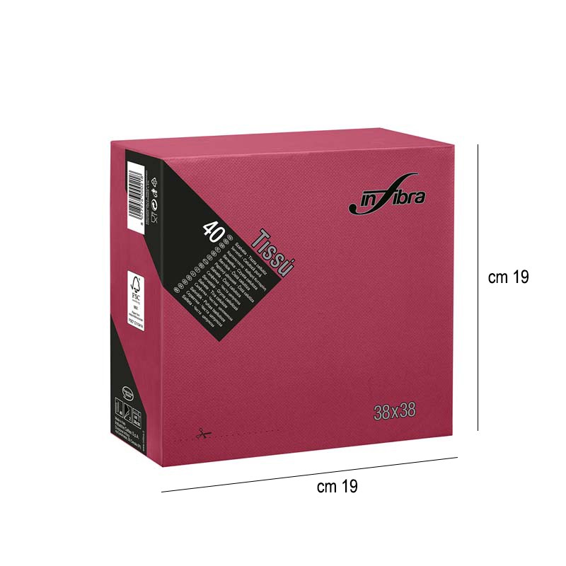 Tovaglioli di carta 38x38 bordeaux   in Tovaglioli monouso