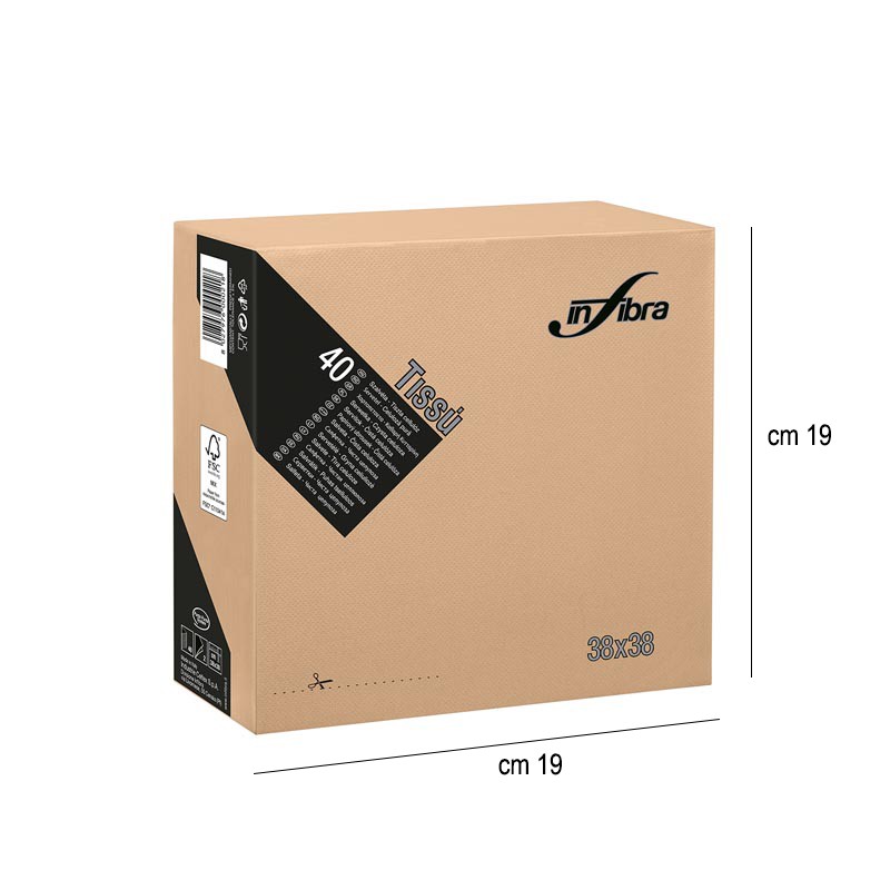 Tovaglioli di carta 38x38 cappuccino   in Monouso