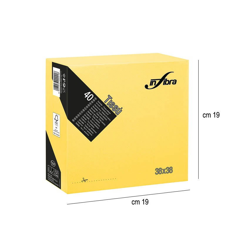 Tovaglioli di carta 38x38 giallo   in Tovaglioli monouso