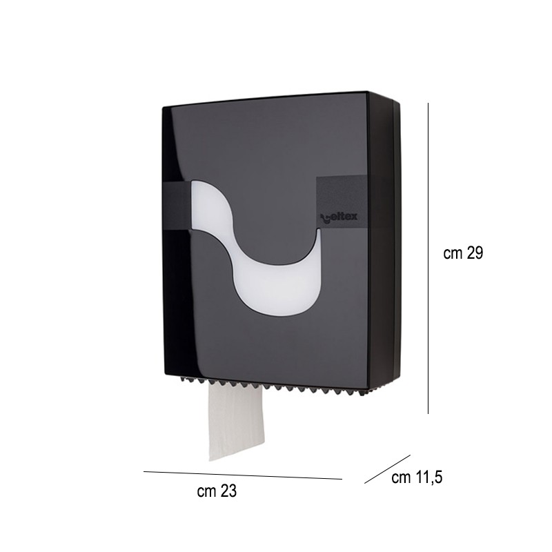 Dispenser carta igienica mini jumbo nero   in Dispenser bagno