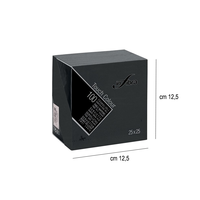 Tovaglioli di carta 25x25 nero   in Tovaglioli monouso