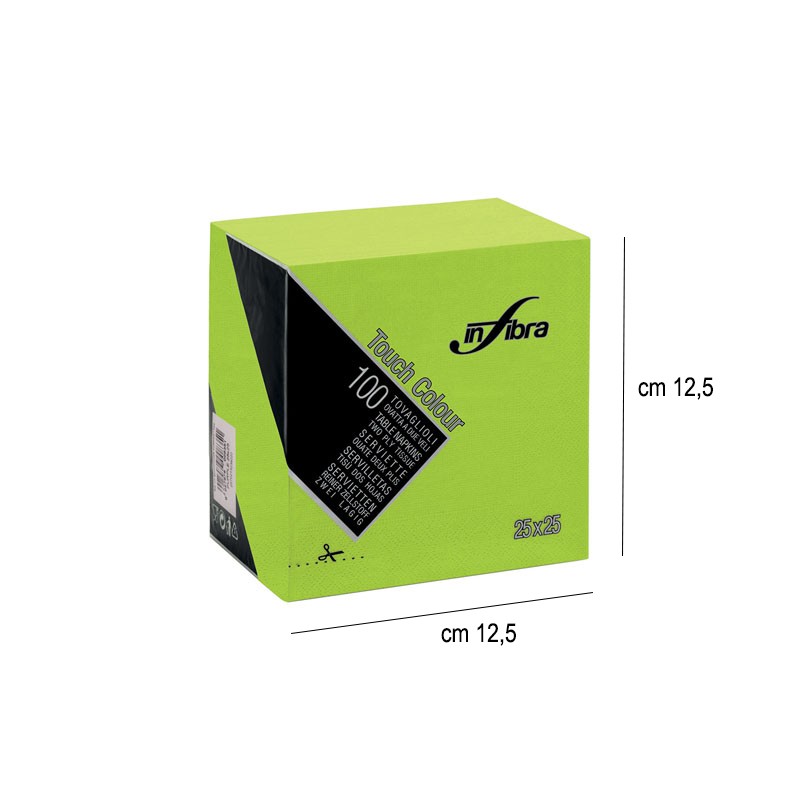 Tovaglioli di carta 25x25 verde mela   in Tovaglioli monouso