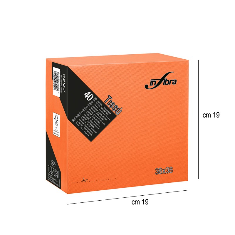 Tovaglioli di carta 38x38 arancio   in Tovaglioli monouso