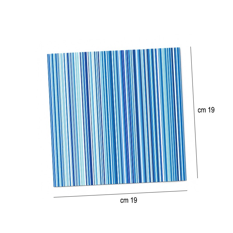 Tovaglioli di carta 38x38 rigato blu   in Tovaglioli monouso