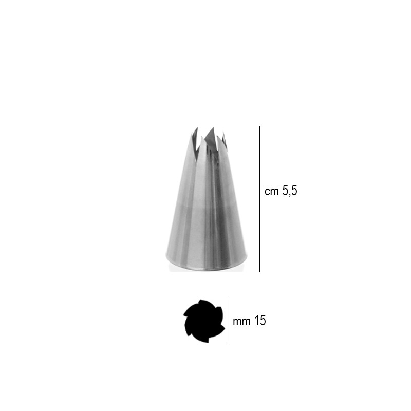 Bocchetta sac a poche fiore mm 15   in Sac a poche professionale