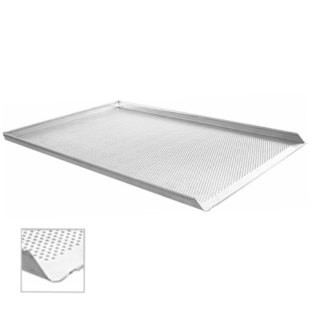 Teglia microforata cm 60x40 con 3 bordi | teglie da forno | rausa srl