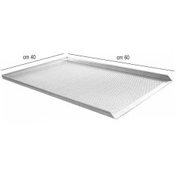 Teglia microforata cm 60x40 con 3 bordi Rausa srl  in Teglie rettangolari