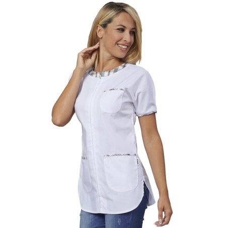 Casacca donna bianca chiusura zip | Abbigliamento camici | Rausa