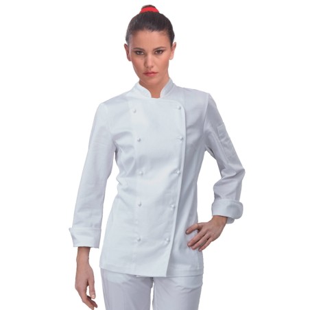 Giacca cuoco donna colore bianco manica lunga | Rausa srl