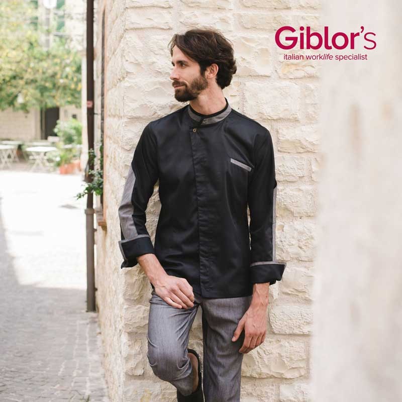 Giacca cuoco nera dionisio Giblors  in Giacca cuoco