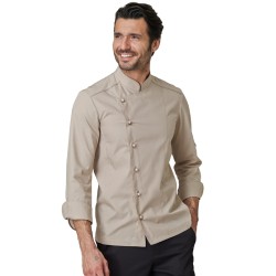Giacca cuoco uomo colore beige manica lunga | Rausa srl