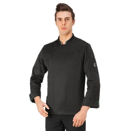 Giacca cuoco nera manica lunga gianluigi | Abbigliamento | Rausa