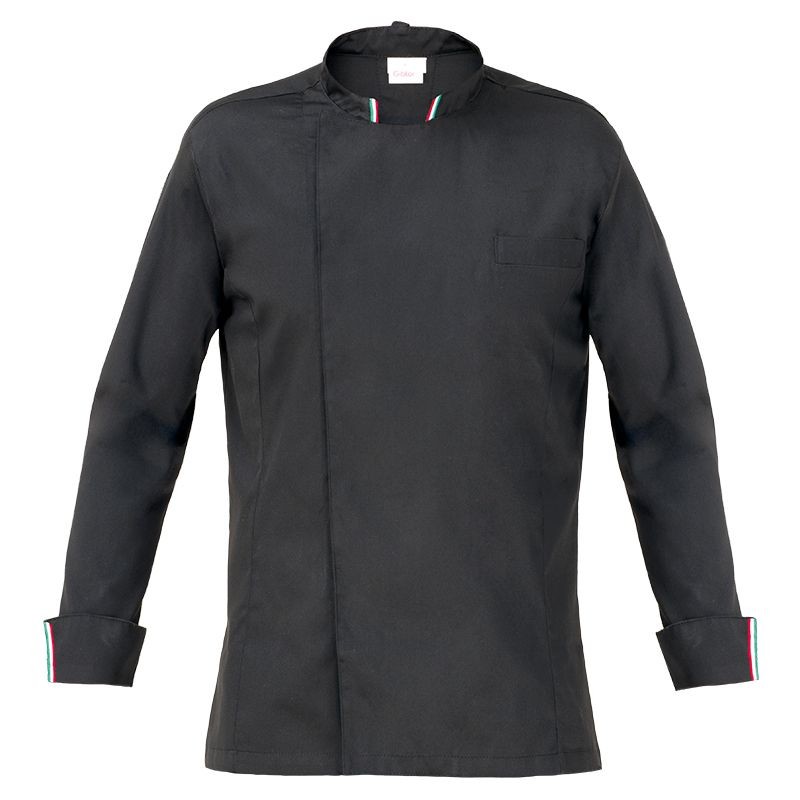 Giacca cuoco nera manica lunga gianluigi Giblors  in Giacca cuoco