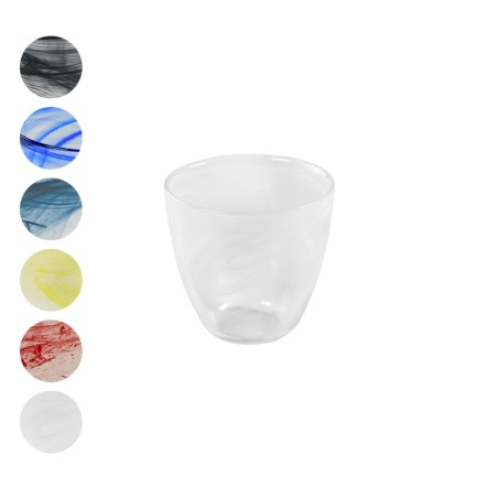 Bicchiere in vetro colorato bombato | Bicchiere da tavola | rausa srl