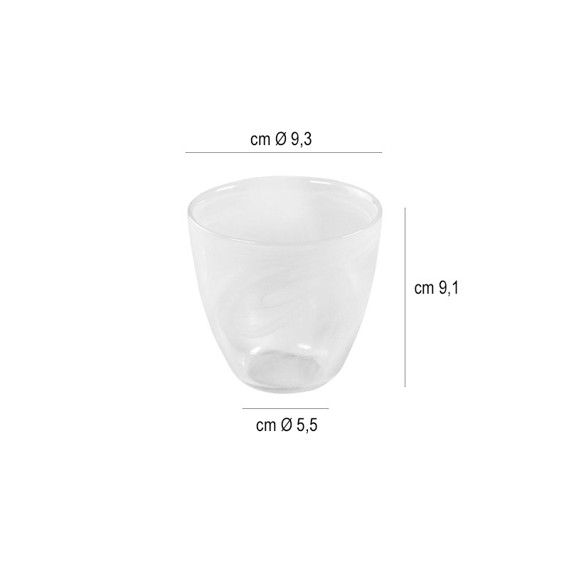 Bicchiere in vetro colorato bombato   in Bicchieri