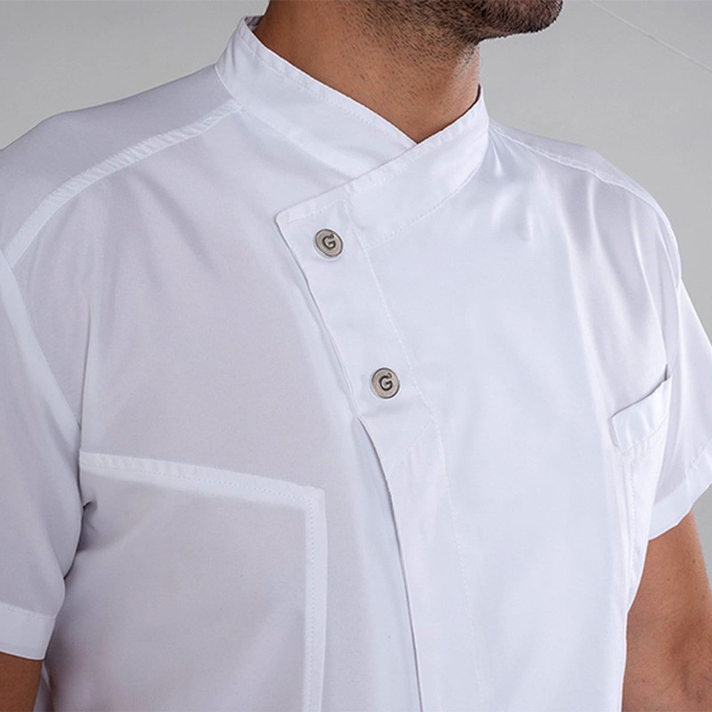 Giacca cuoco bianca manica corta harry Giblors  in Giacca cuoco