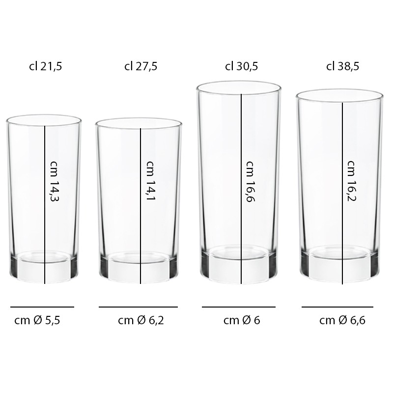 Bicchiere cortina tumbler alto   in Bicchieri