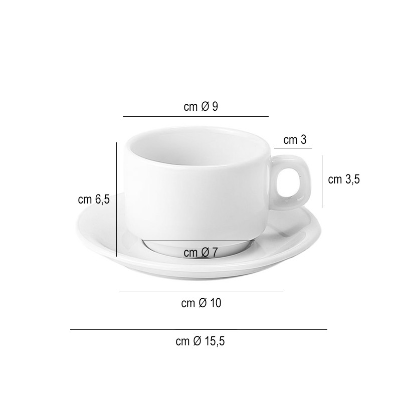 Tazza colazione Gric impilabile   in Porcellane
