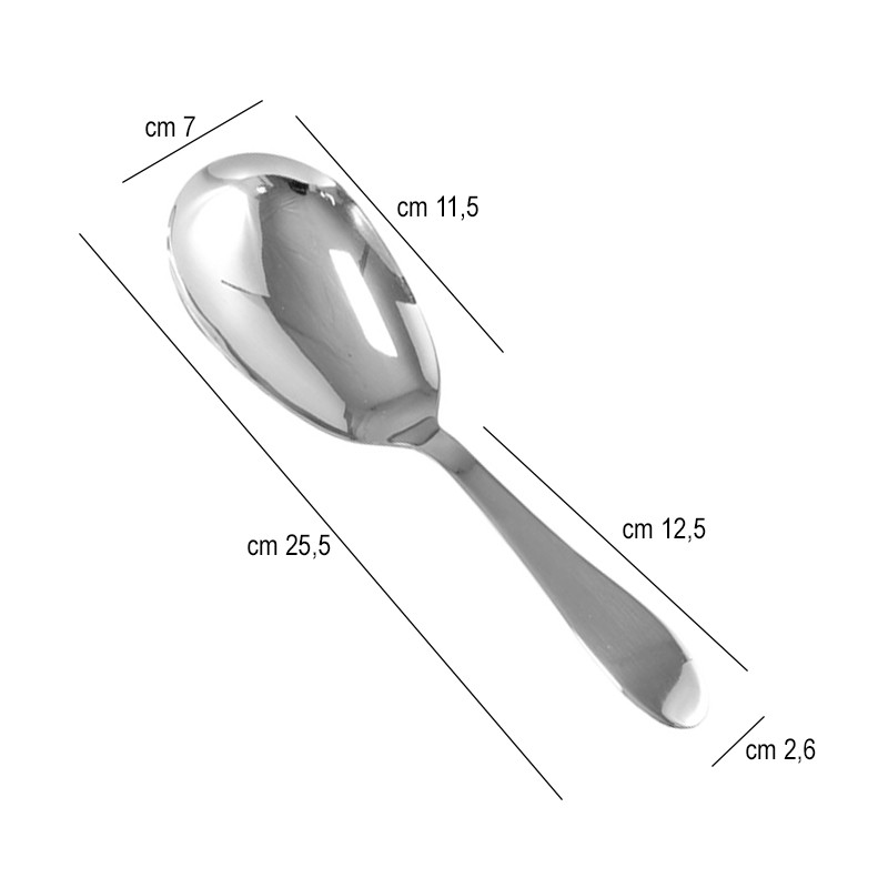 Cucchiaione riso in acciaio   in Posate
