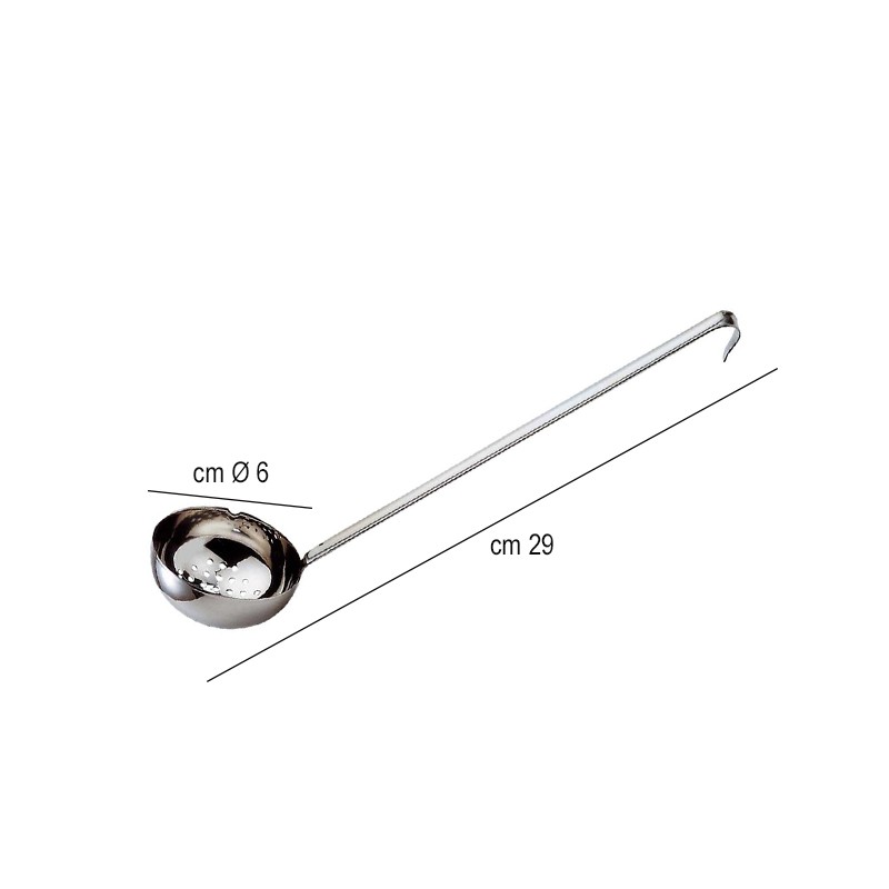 Mestolo cucina forato con gancio e beccuccio   in Mestoli da cucina