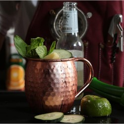 Tazza mug rame bombato martellato   in Bicchieri