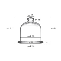 Piattino vetro con cupola Basic   in Porcellane