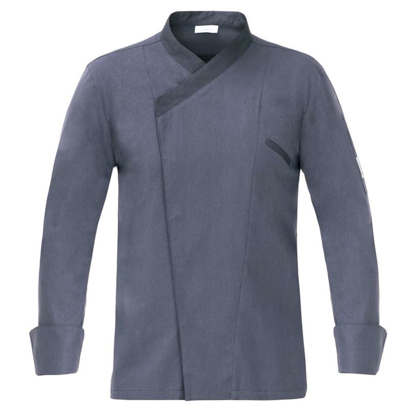 Giacca cuoco grigia manica lunga perseo Giblors  in Giacca cuoco