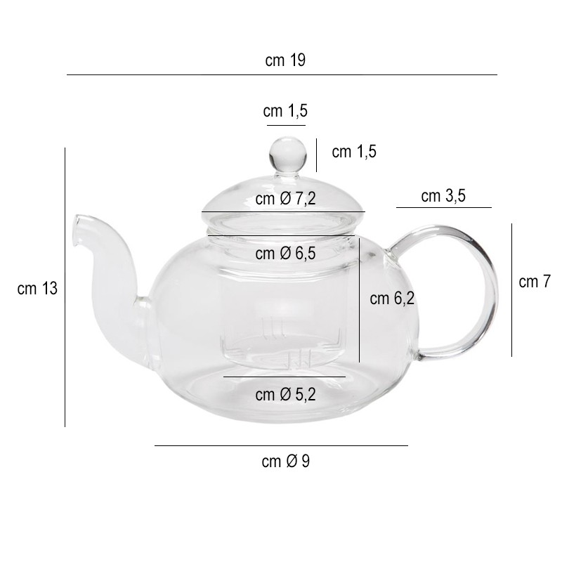 Teiera in vetro   in Porcellane
