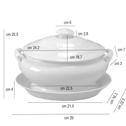 Zuppiera ovale porcellana   in Porcellane