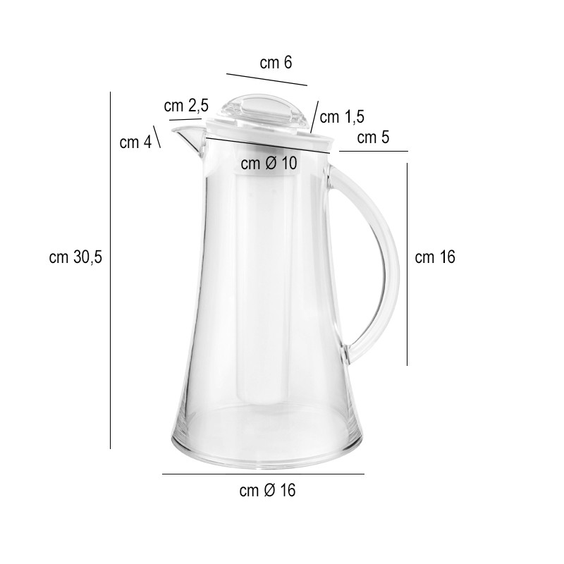 Caraffa con portaghiaccio policarbonato Ilsa  in Brocche e caraffe